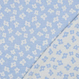 Musselin Jacquard doppelseitig Blumen | Blau - Stofftime