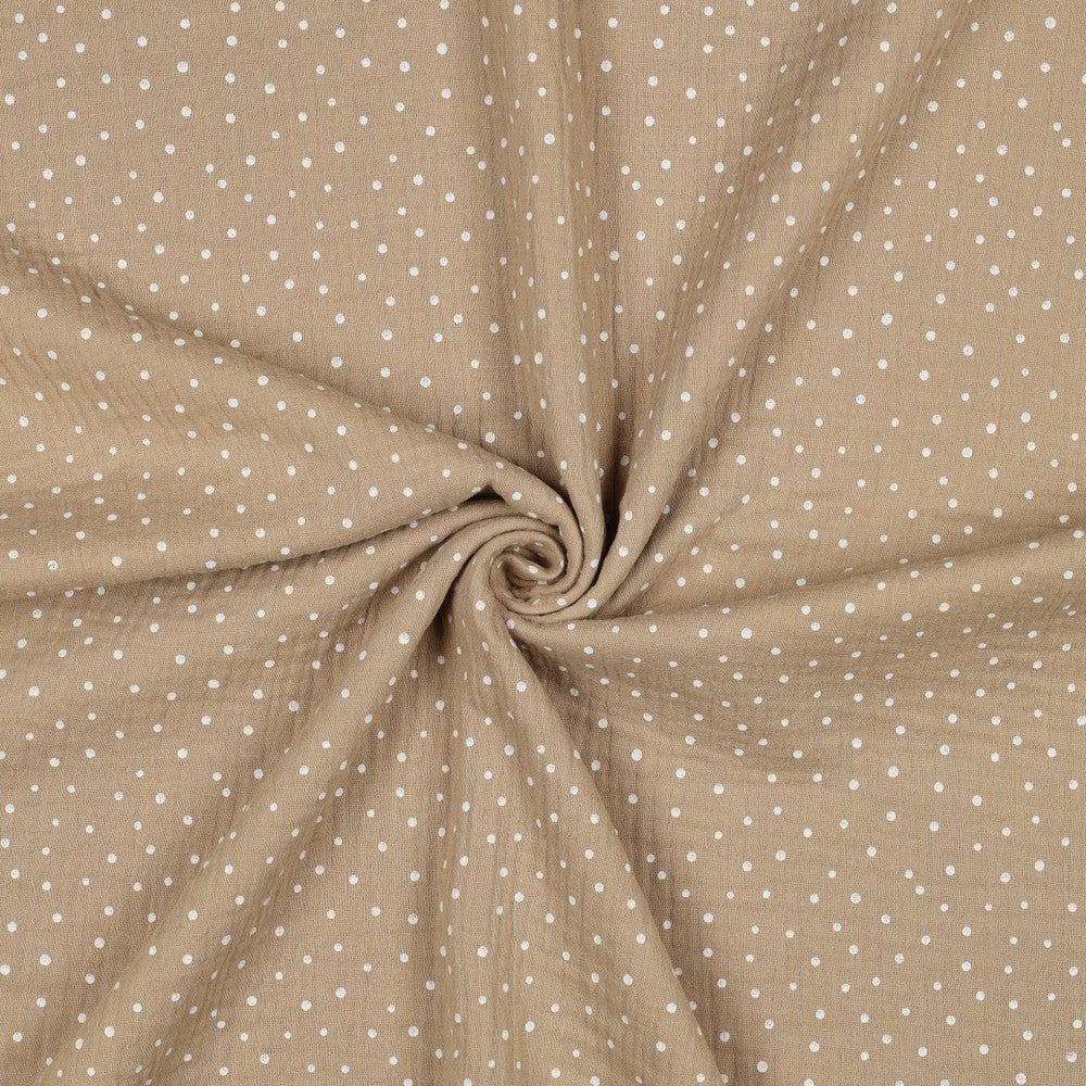 Musselin mit weißen Punkten - Stofftime