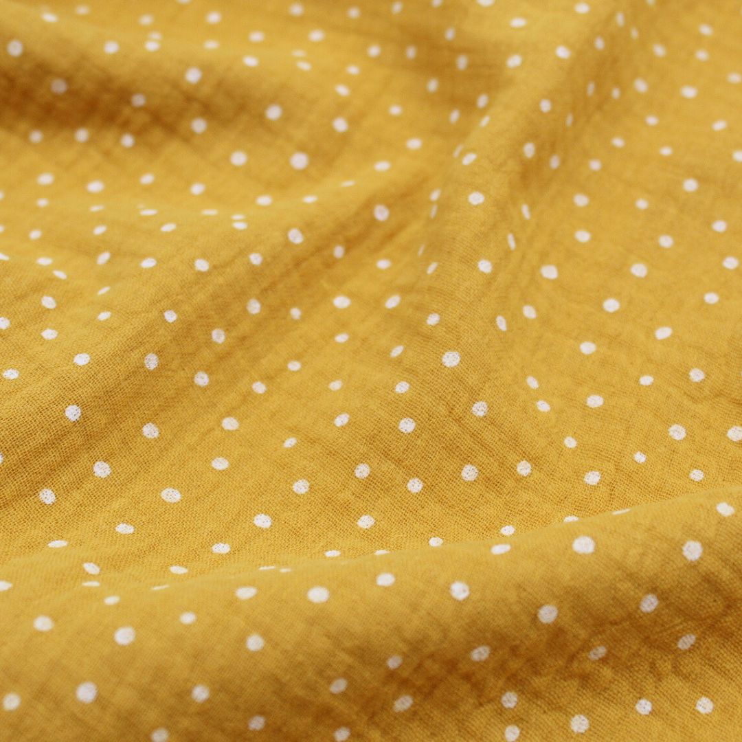 Musselin mit weißen Punkten - Stofftime