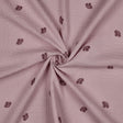 Musselin Stoff gestickte Blumen | Mauve - Stofftime