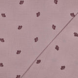 Musselin Stoff gestickte Blumen | Mauve - Stofftime