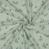 Musselin Stoff lila Blumen | Mintgrün - Stofftime