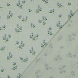 Musselin Stoff lila Blumen | Mintgrün - Stofftime