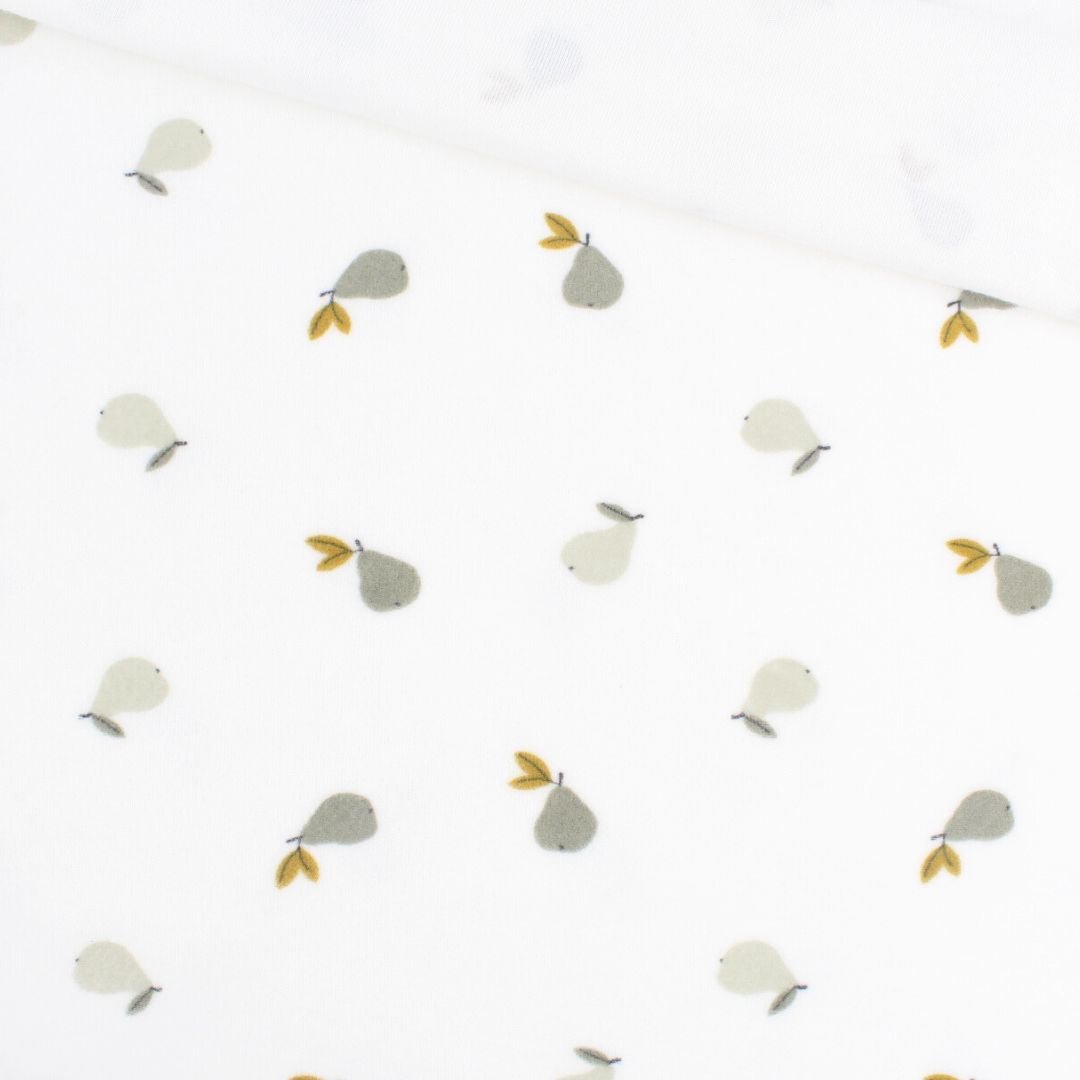 Nicki Velours Birnen | Ecru - Stofftime