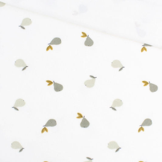 Nicki Velours Birnen | Ecru - Stofftime