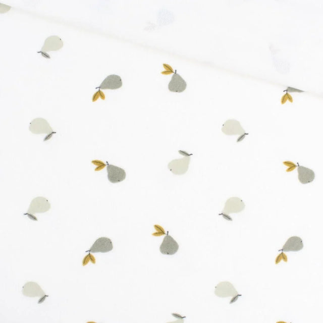 Nicki Velours Birnen | Ecru - Stofftime