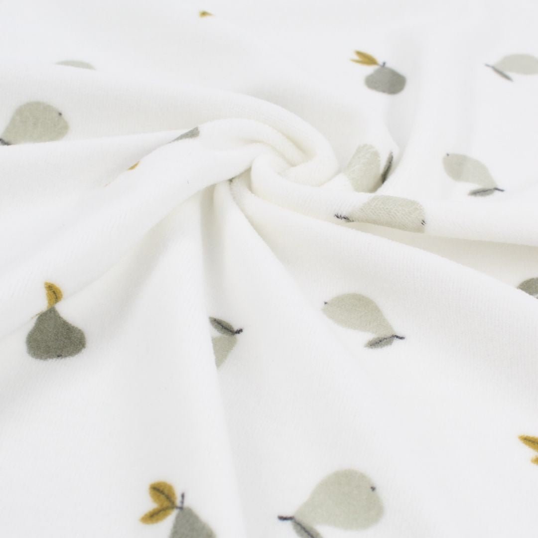 Nicki Velours Birnen | Ecru - Stofftime