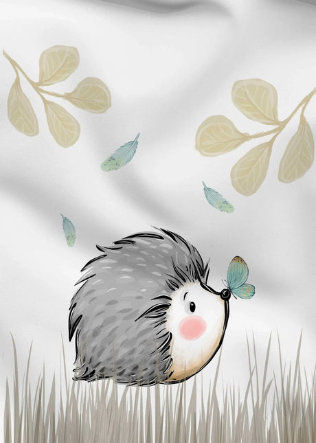 Panel aus Canvas – Igel mit Schmetterling | 39x28 cm - Stofftime
