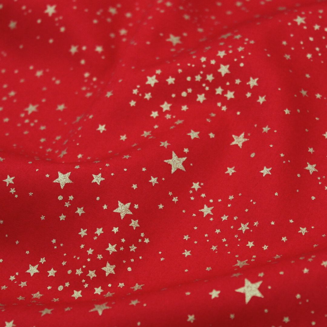 Popeline kleine Sterne | Weihnachtsstoff - Stofftime