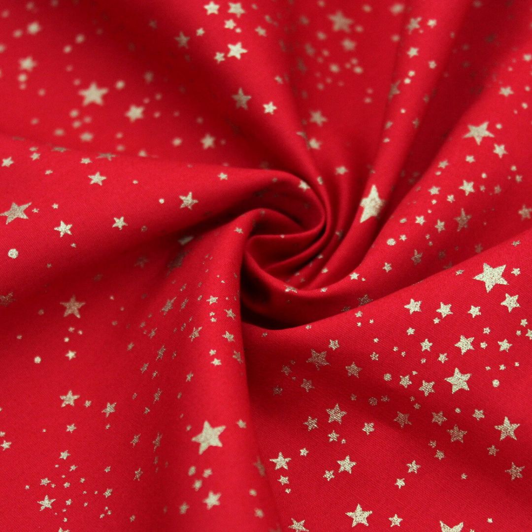 Popeline kleine Sterne | Weihnachtsstoff - Stofftime