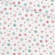 Popeline Stoff Weihnachtsstoff Schneeflocken und Sterne - Stofftime