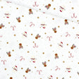Popeline Stoff Weihnachtsstoff Schneemann, Rentier, Zuckerstange - Stofftime
