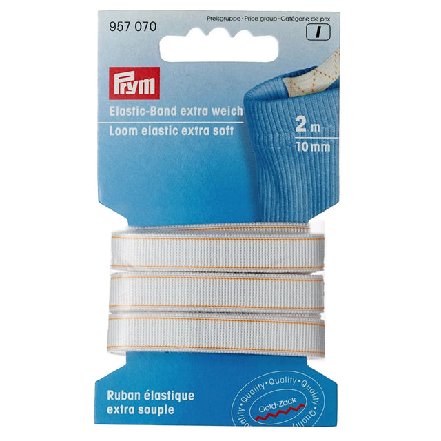 Prym Elastic - Band, extra weich, 2mx10mm | Weiß - Stofftime