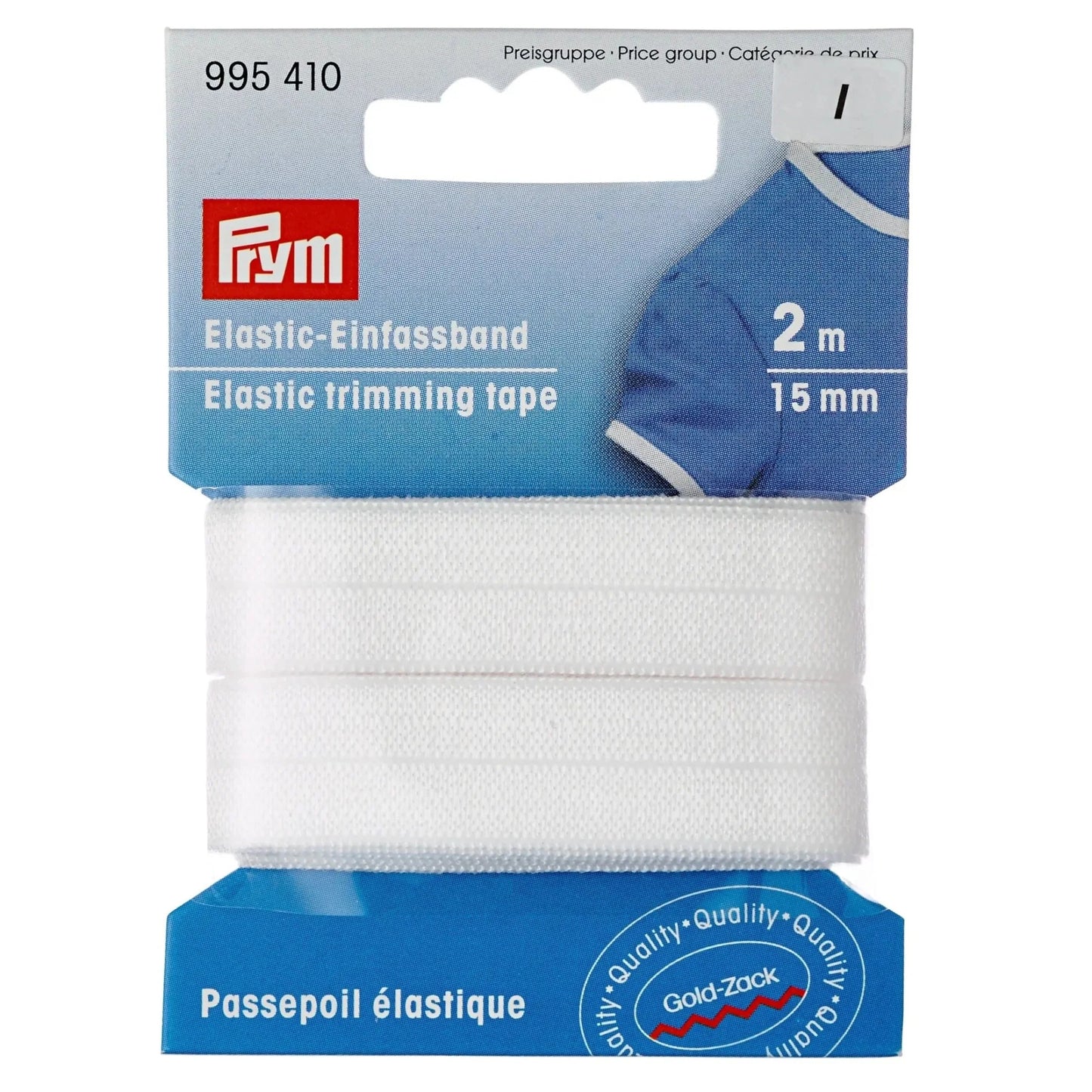 Prym Elastisches Einfassband 15mm | Weiß - Stofftime