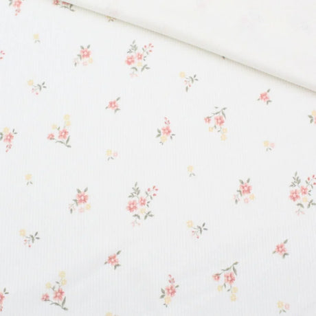 Rippenjersey Blumen Ecru - Stofftime