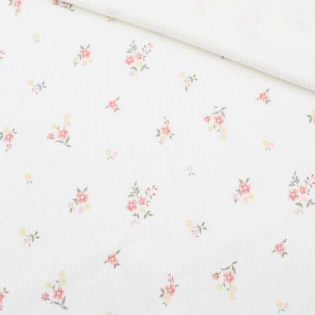 Rippenjersey Blumen Ecru - Stofftime