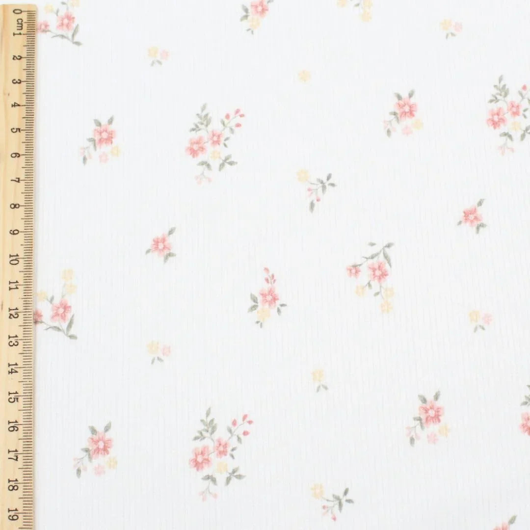 Rippenjersey Blumen Ecru - Stofftime