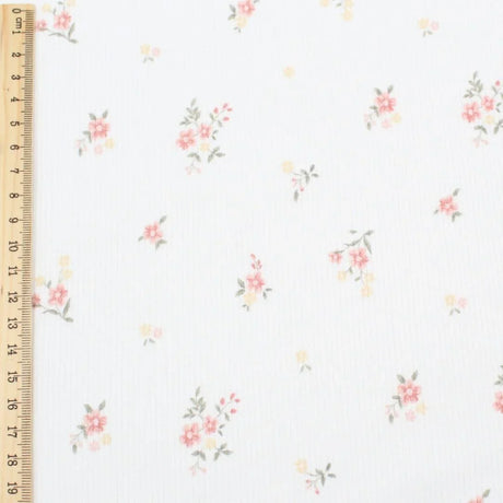 Rippenjersey Blumen Ecru - Stofftime