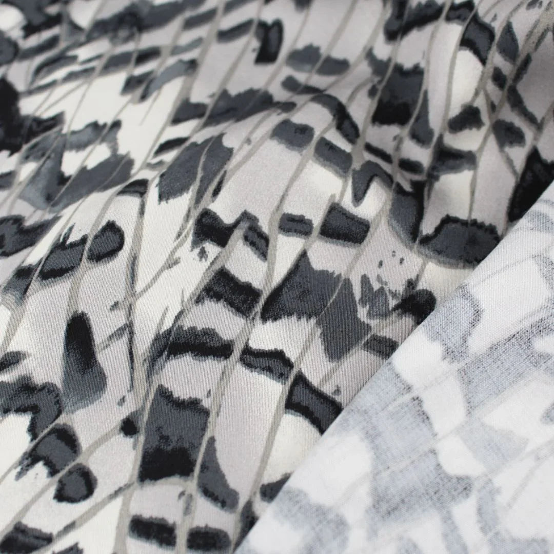 Satin Viskose Federn | Grau - Stofftime