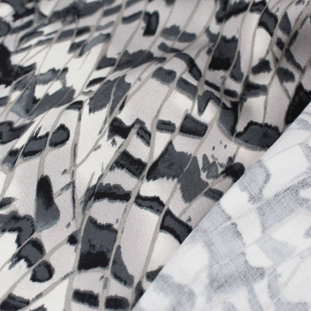 Satin Viskose Federn | Grau - Stofftime