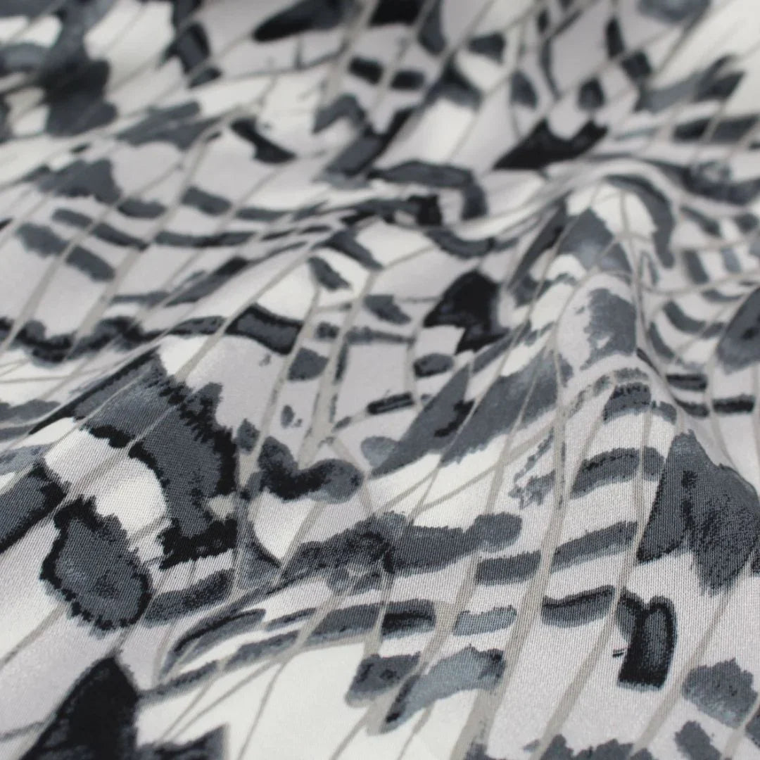 Satin Viskose Federn | Grau - Stofftime