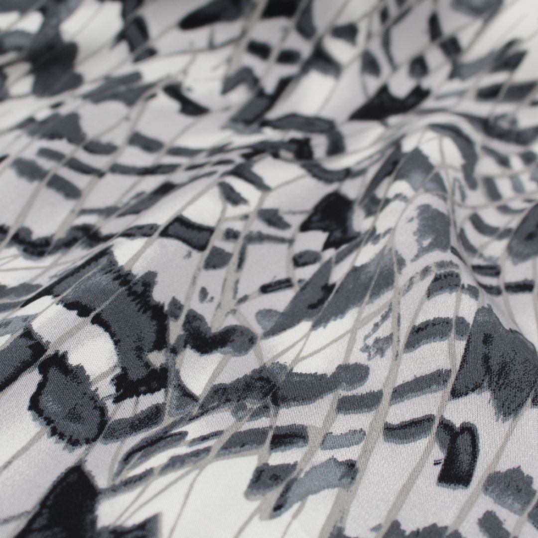 Satin Viskose Federn | Grau - Stofftime