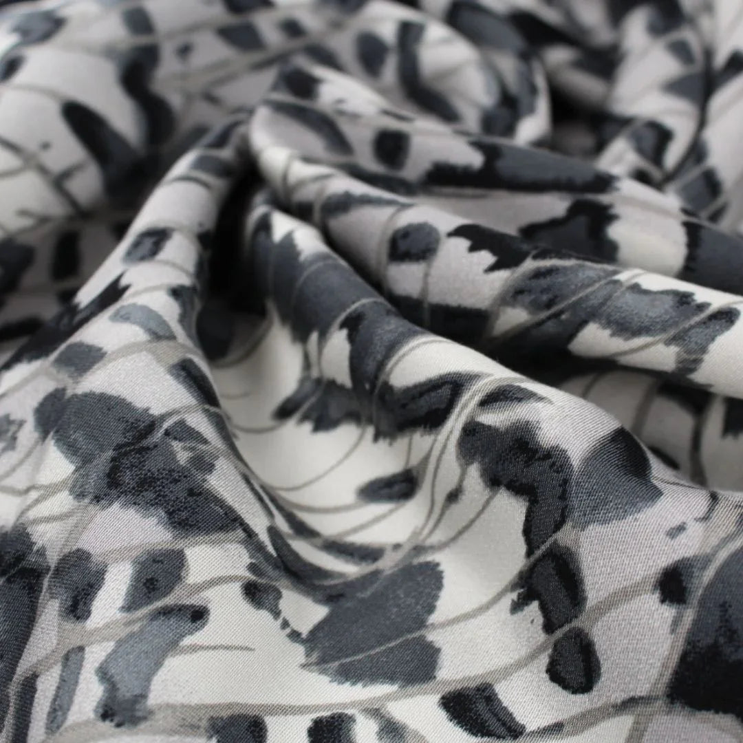 Satin Viskose Federn | Grau - Stofftime