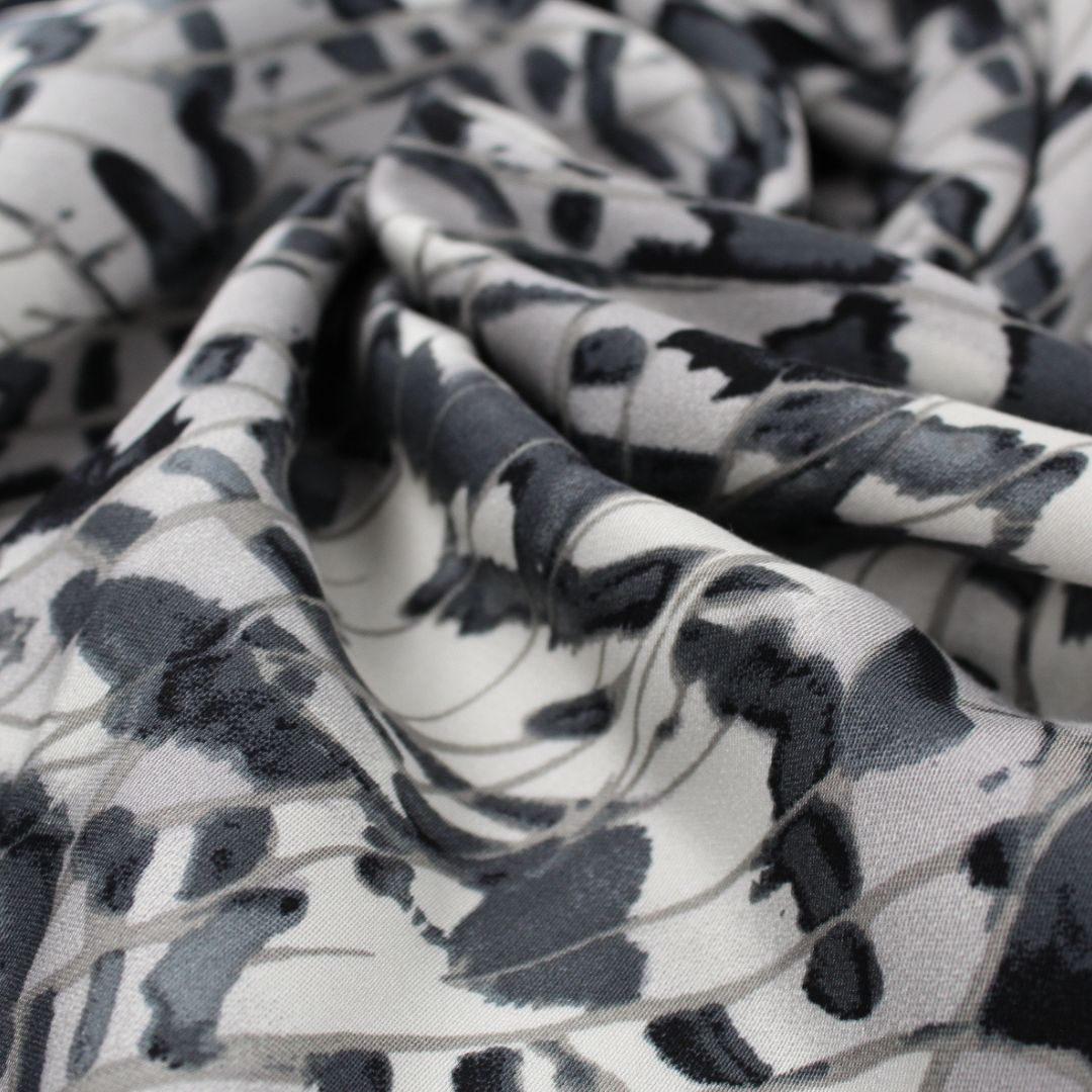 Satin Viskose Federn | Grau - Stofftime