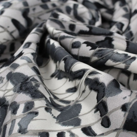 Satin Viskose Federn | Grau - Stofftime