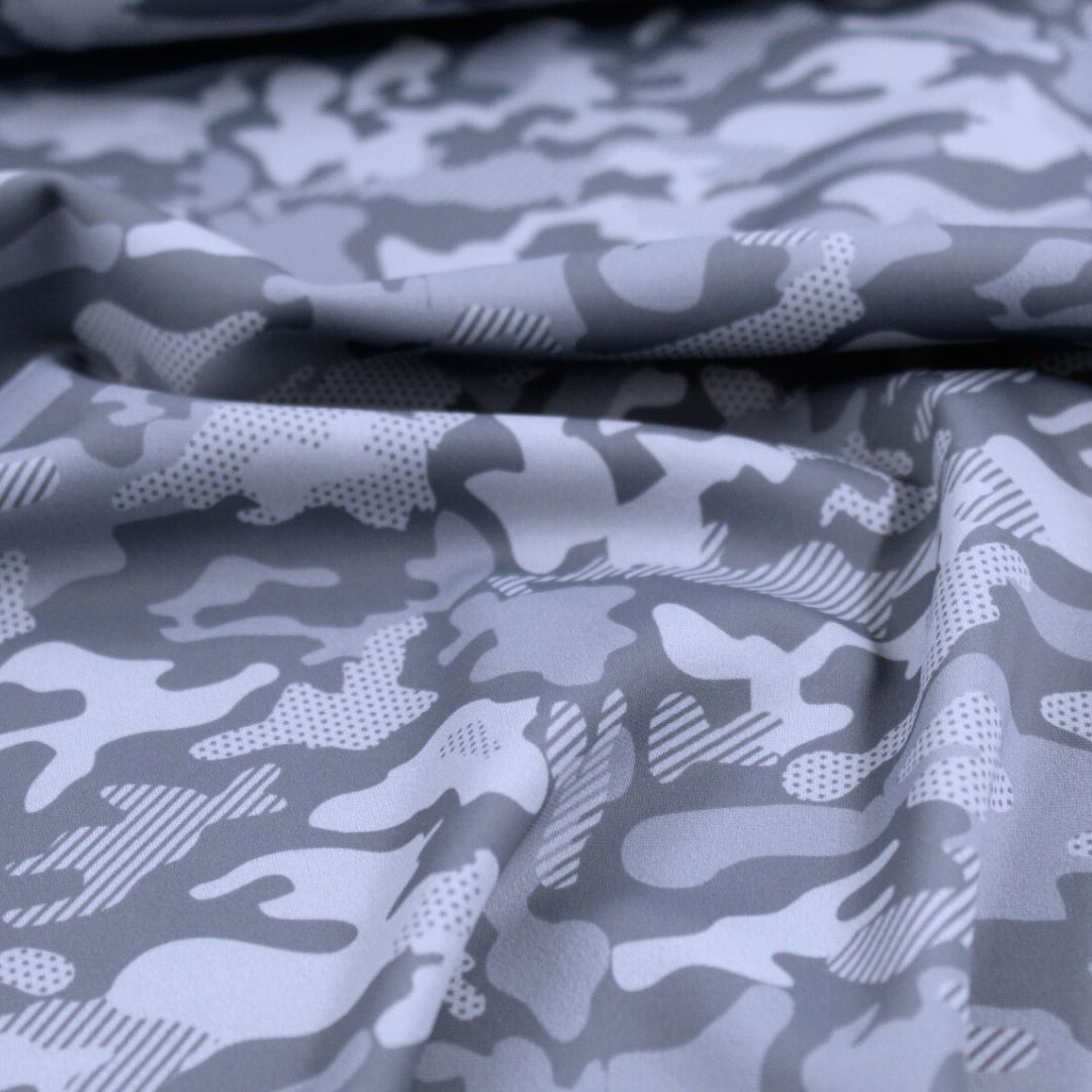 Sport und Badeanzugstoff Camouflage | Blau - Stofftime