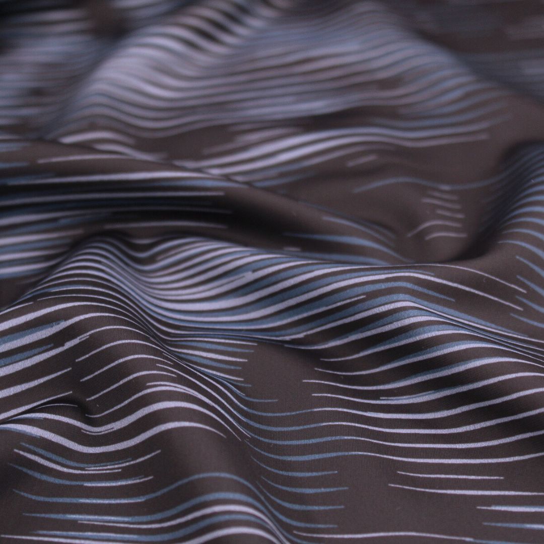 Sport und Badeanzugstoff Gradient Wellen | Jeansblau - Stofftime