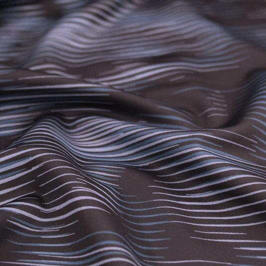 Sport und Badeanzugstoff Gradient Wellen | Jeansblau - Stofftime