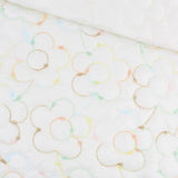 Steppstoff Jackenstoff gestickte Blumen | Ecru - Stofftime