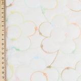 Steppstoff Jackenstoff gestickte Blumen | Ecru - Stofftime