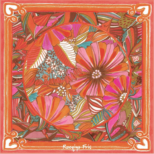 Stoffpanel Blumen Viskose | Fuchsia - Stofftime