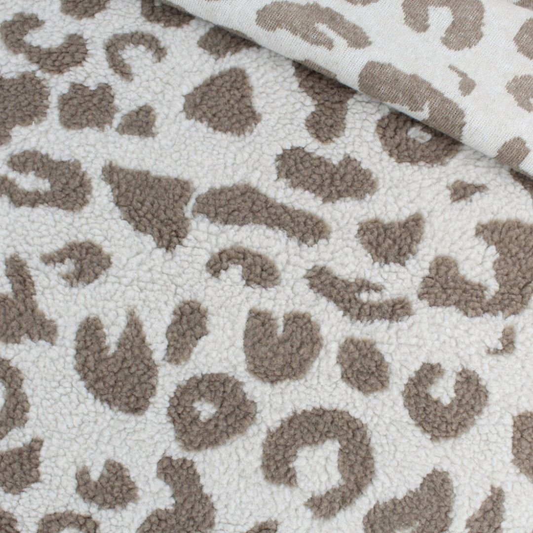 Teddyplüsch Bouclé | Leopardenmuster - Stofftime