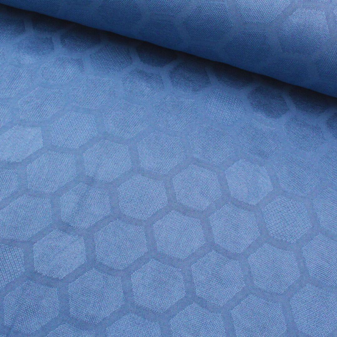 Viskose - Bambus Stoff Wabenmuster | Blau - Stofftime