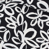 Viskose Nylon Weiße Blumen | Schwarz - Stofftime