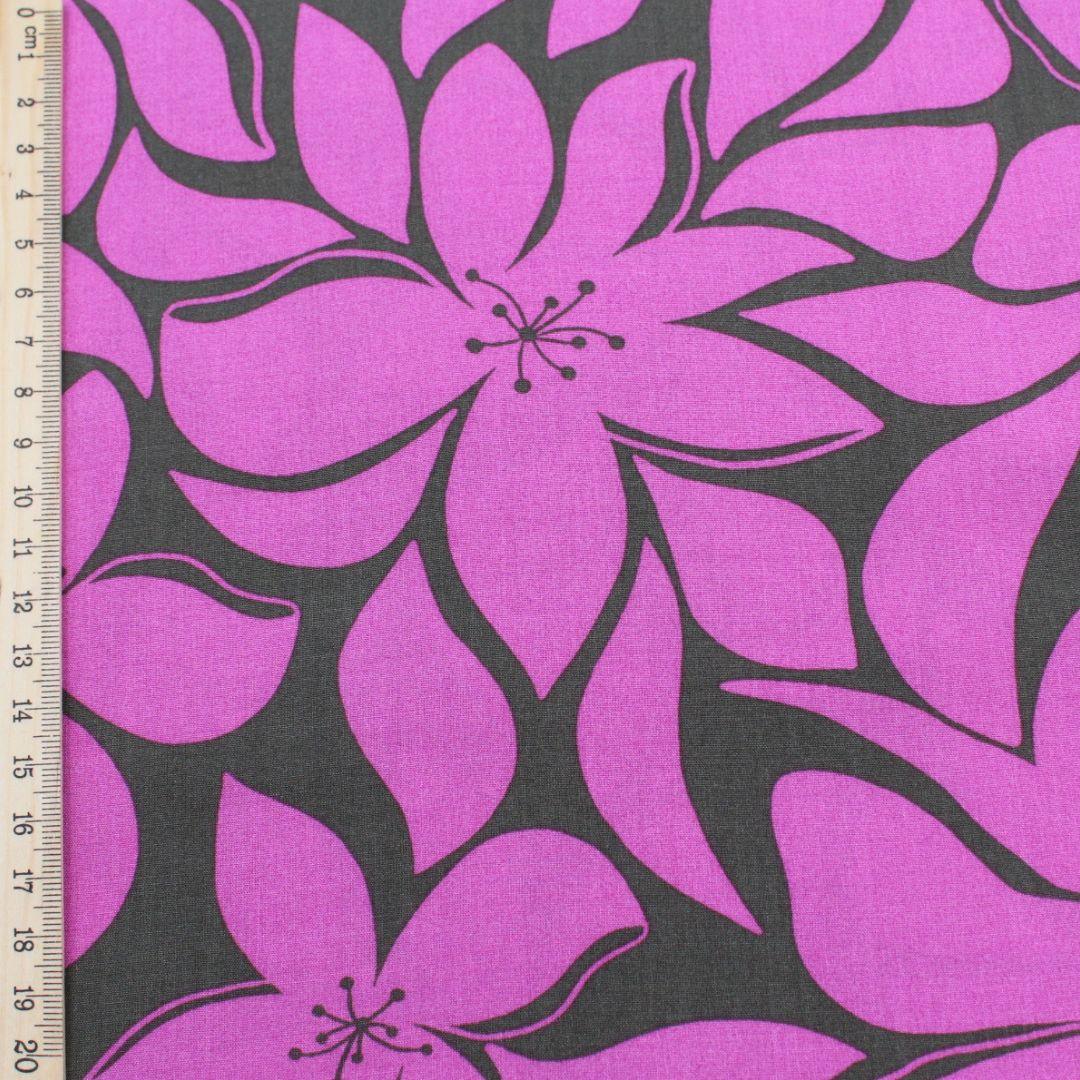Viskose Stoff Rosa Blumen - Stofftime