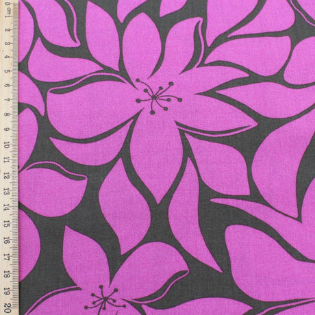Viskose Stoff Rosa Blumen - Stofftime