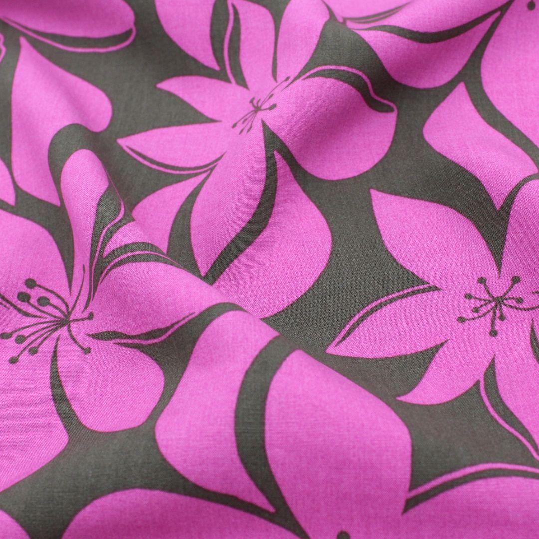 Viskose Stoff Rosa Blumen - Stofftime