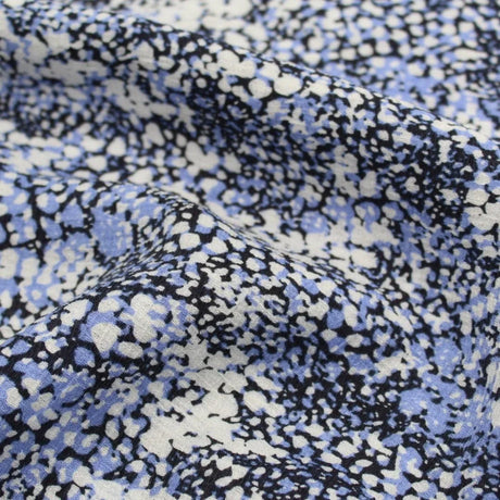 Viskosestoff Crincle - Punkte Blau - Stofftime
