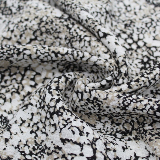 Viskosestoff Crincle - Punkte Sand - Stofftime