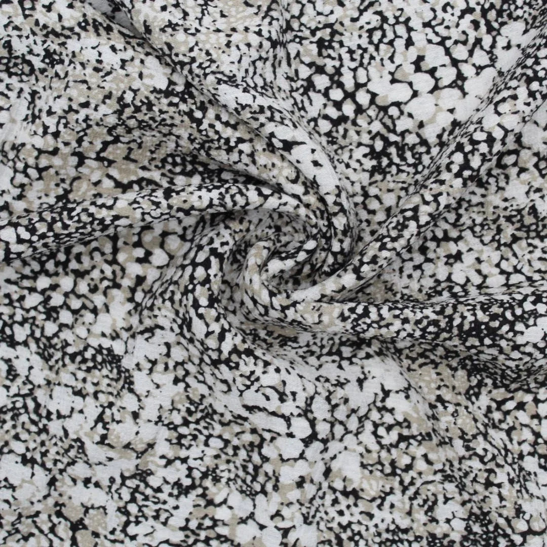 Viskosestoff Crincle - Punkte Sand - Stofftime