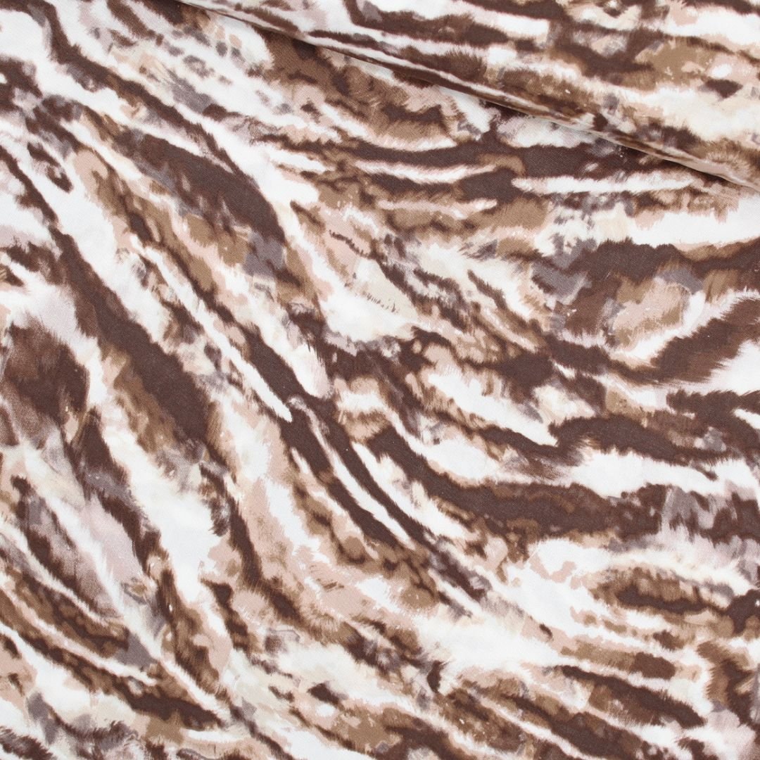 Viskosestoff Sturm Braun Cremeweiß - Stofftime