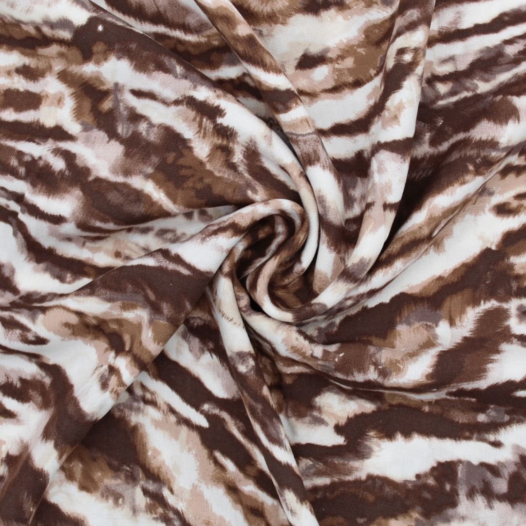 Viskosestoff Sturm Braun Cremeweiß - Stofftime