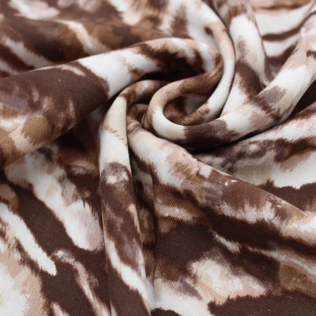 Viskosestoff Sturm Braun Cremeweiß - Stofftime