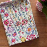 Waffelstoff bunte Blumen | Weiß - Stofftime