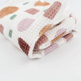 Waffelstoff geometrische Figuren | Rosa - Stofftime