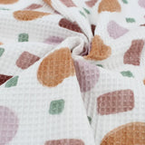 Waffelstoff geometrische Figuren | Rosa - Stofftime